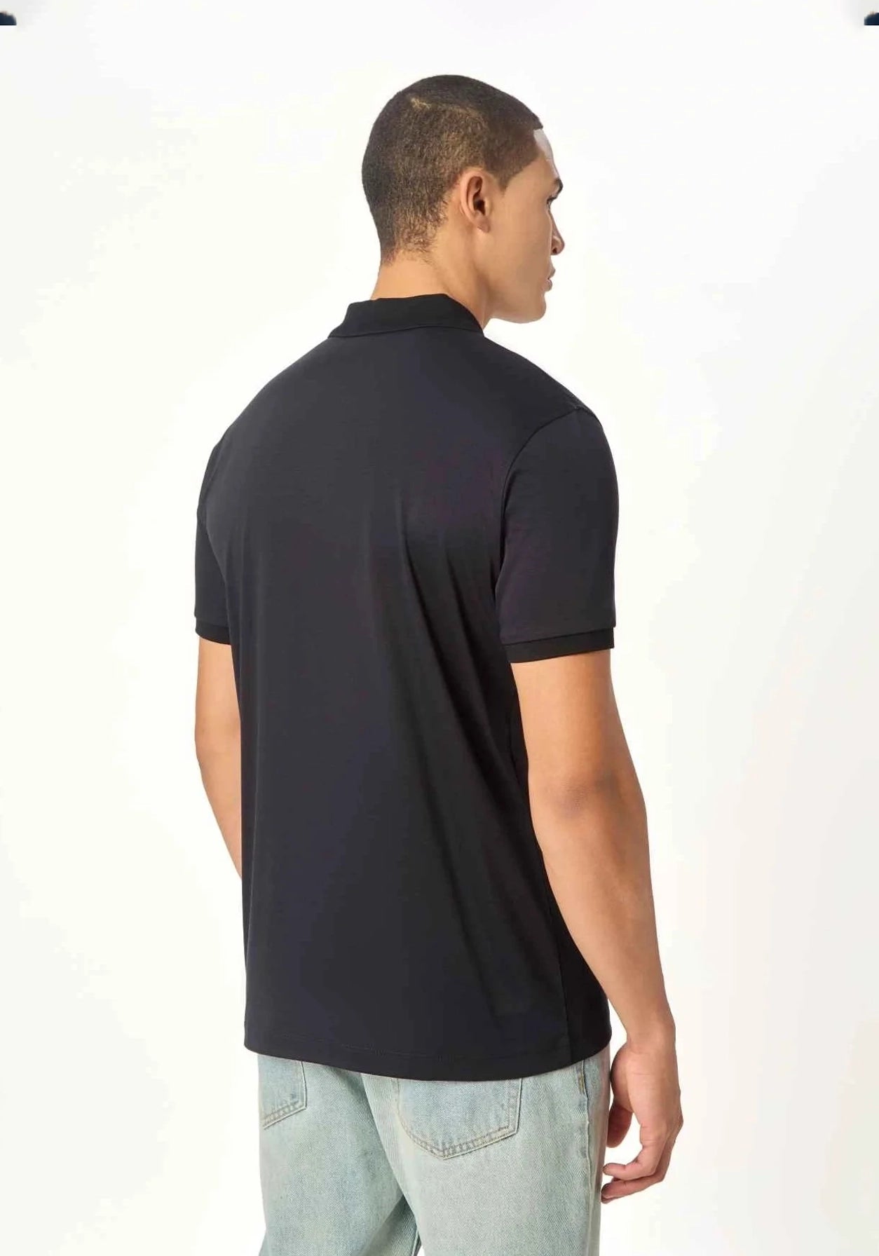NOIR LUXE ZIPPER POLO BLACK