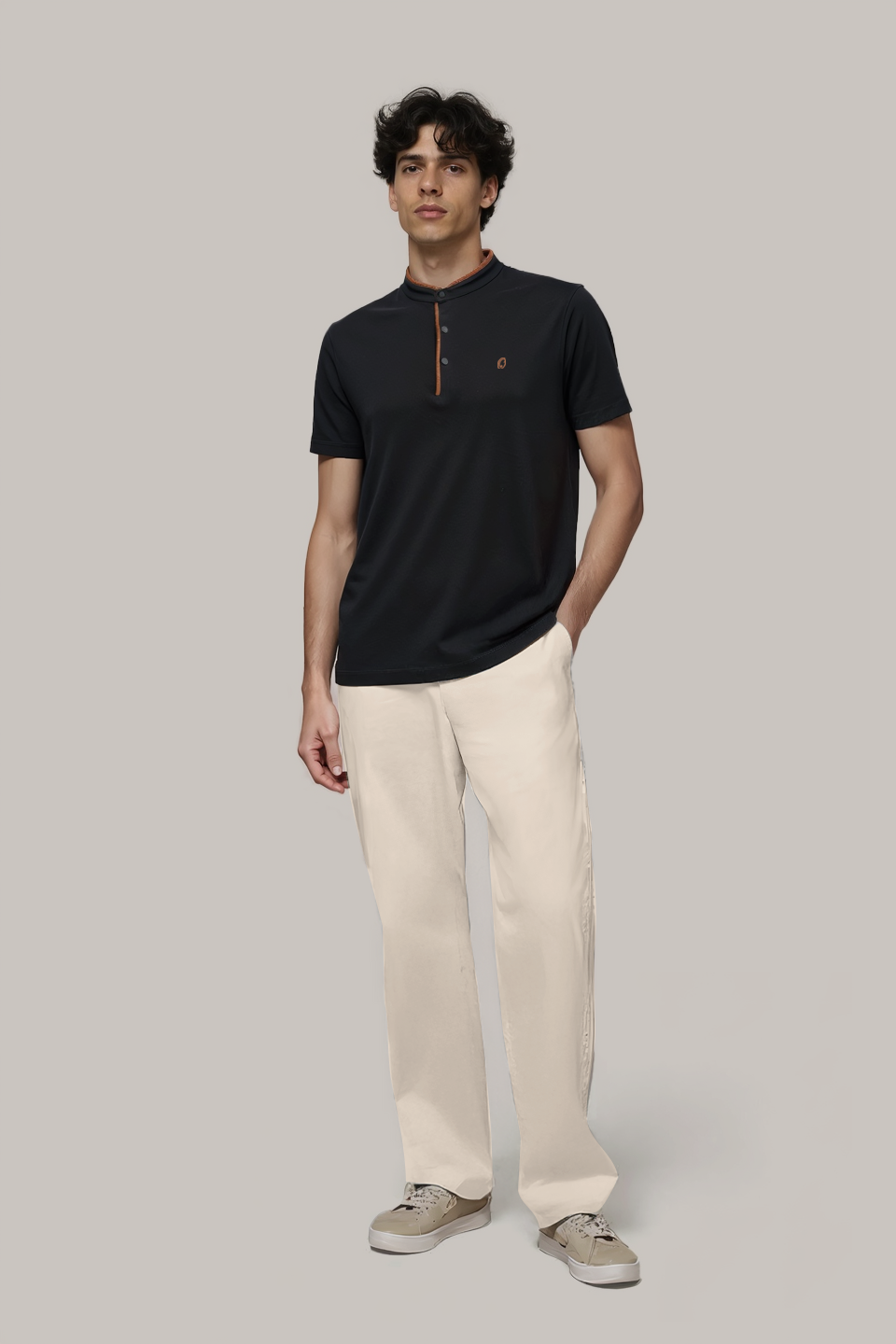 Terra Suede Black Mandarin Polo