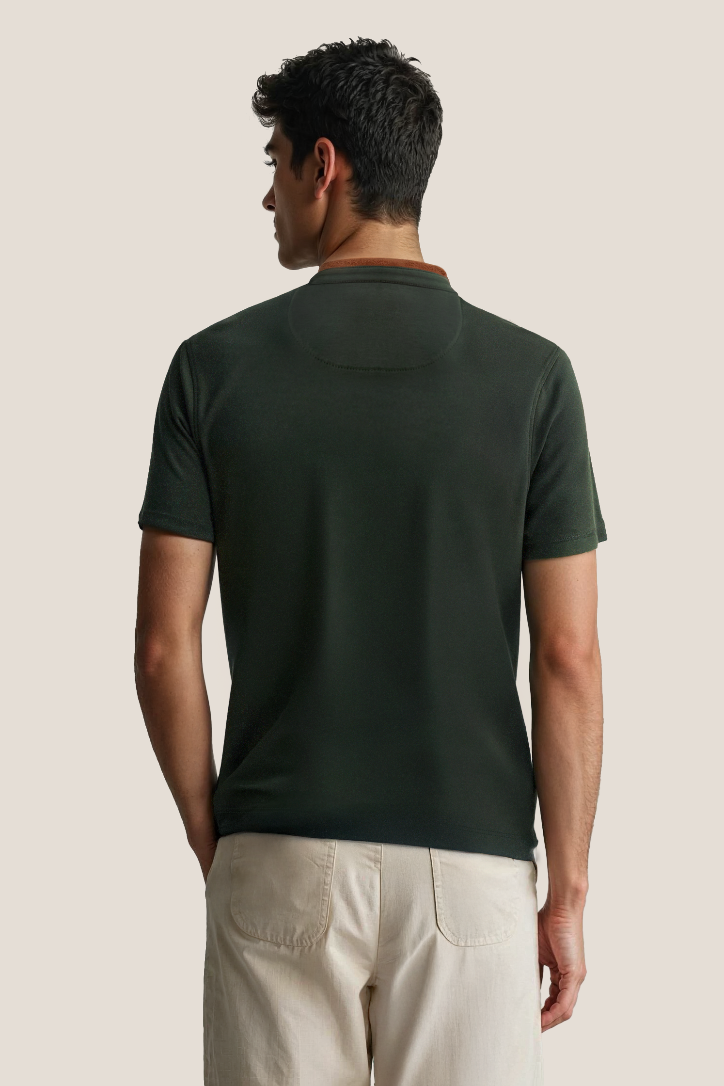 Terra Suede Green Mandarin Polo
