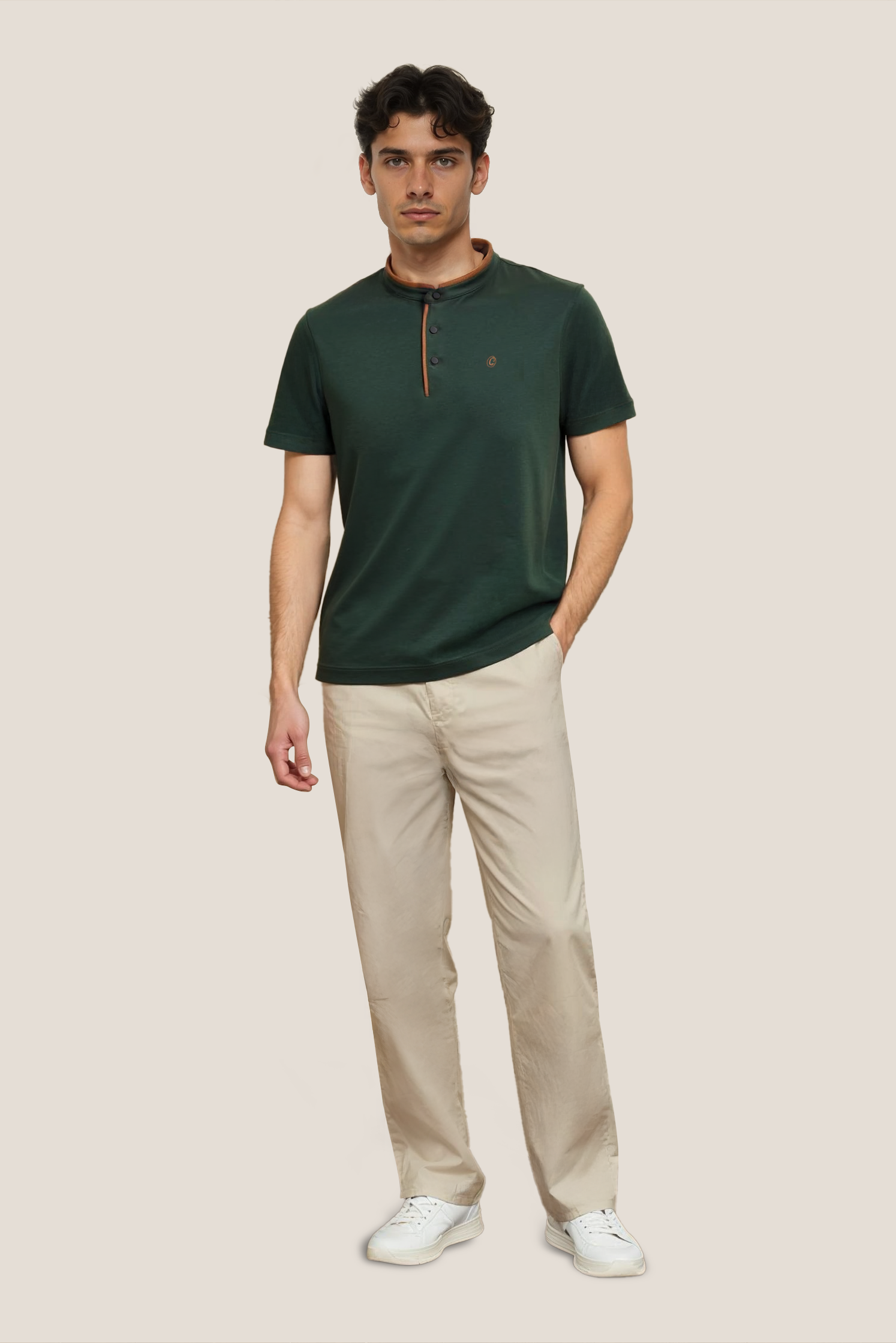 Terra Suede Green Mandarin Polo