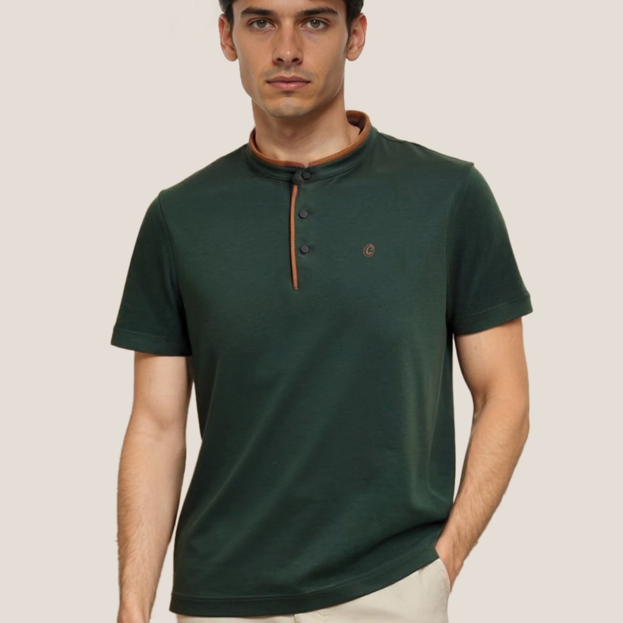 Terra Suede Green Mandarin Polo