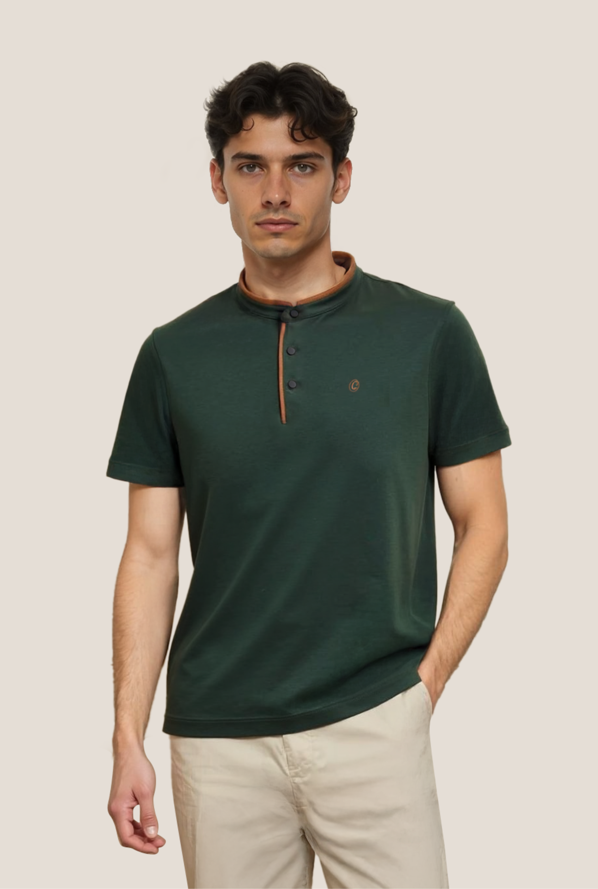 Terra Suede Green Mandarin Polo