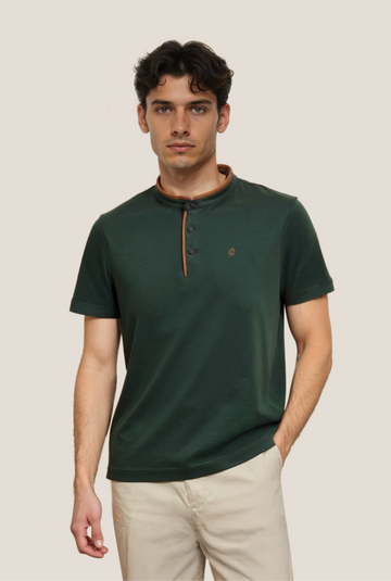 Terra Suede Green Mandarin Polo