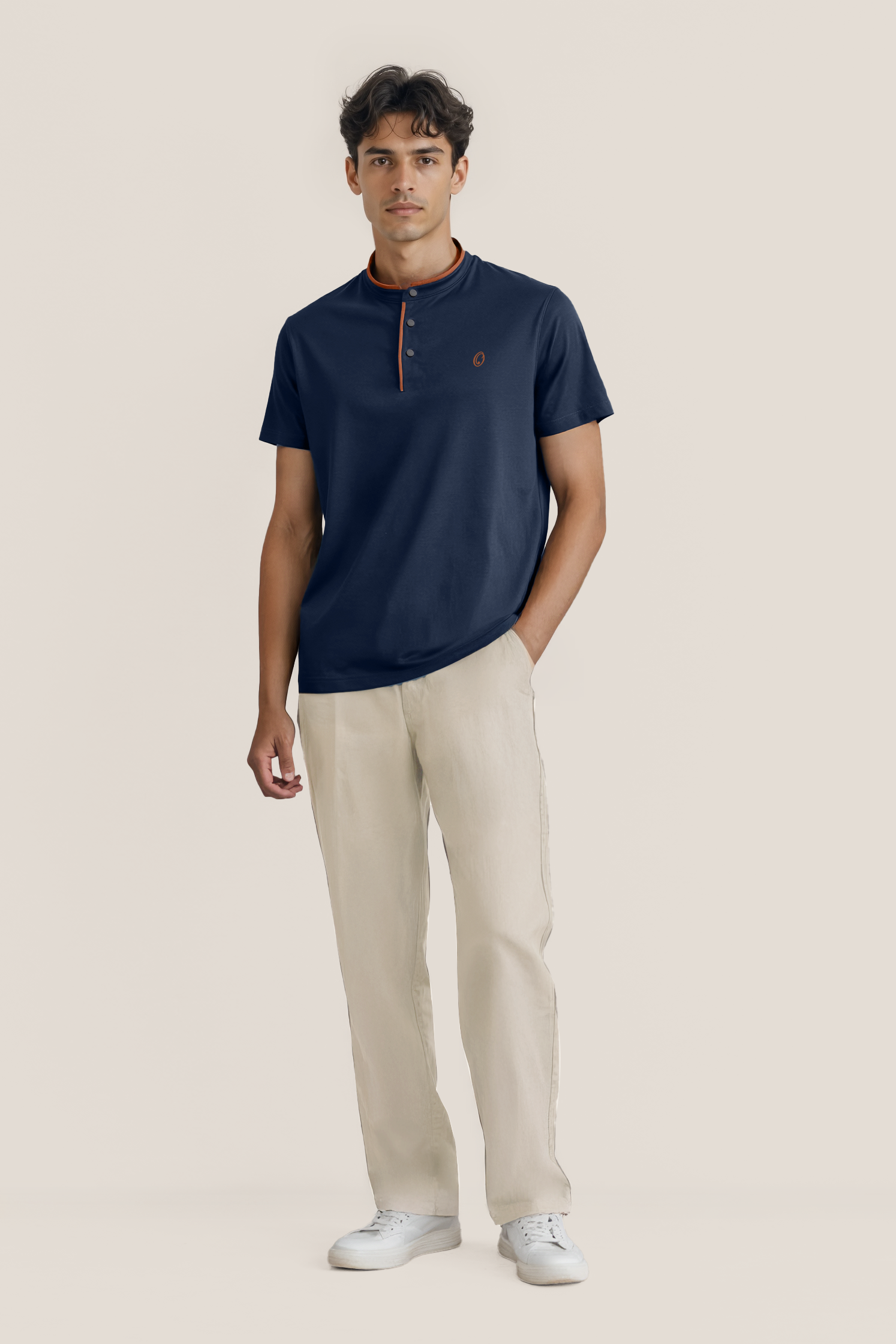 Terra Suede Blue Mandarin Polo