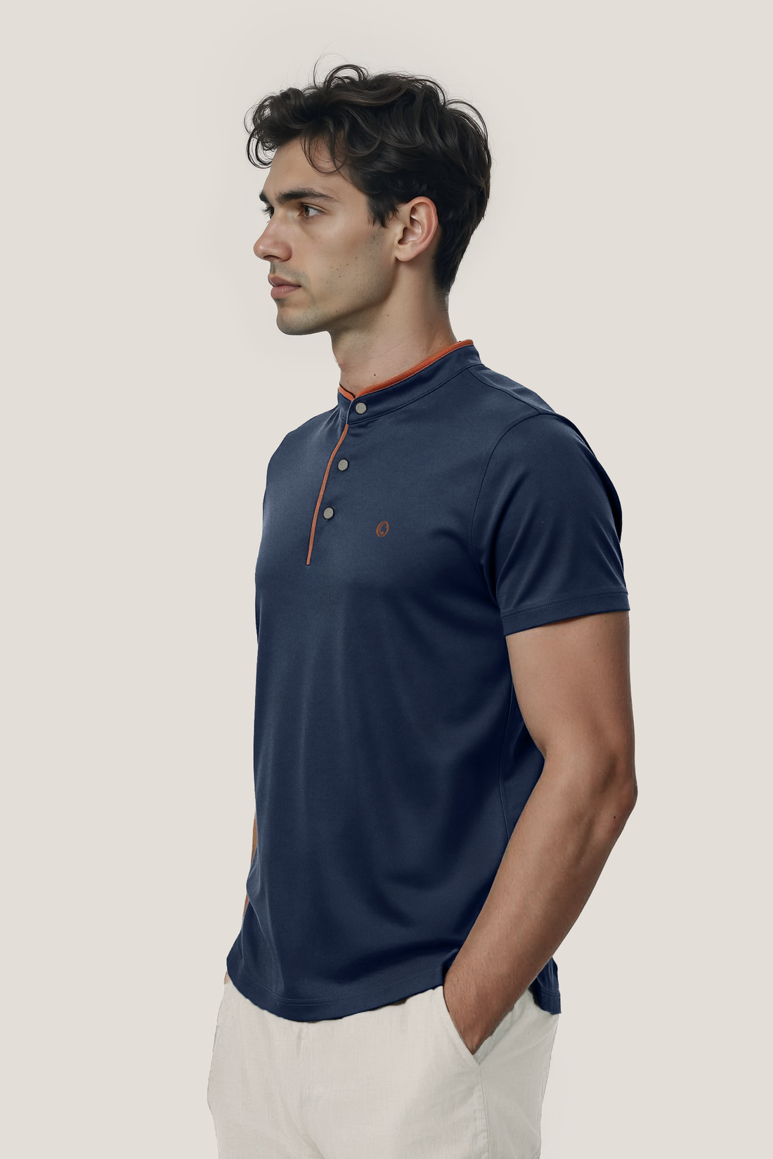 Terra Suede Blue Mandarin Polo