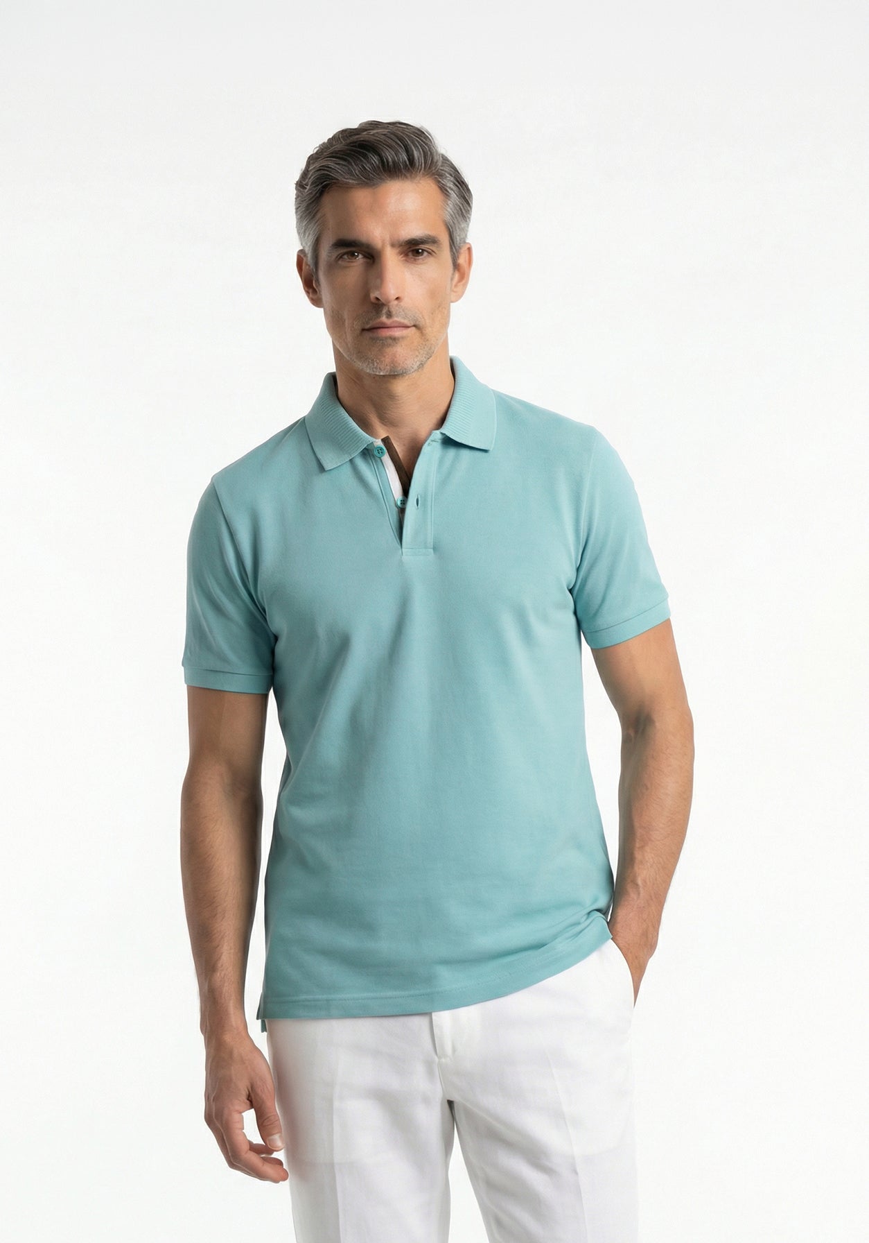Mulberry Linen Polo Turquoise