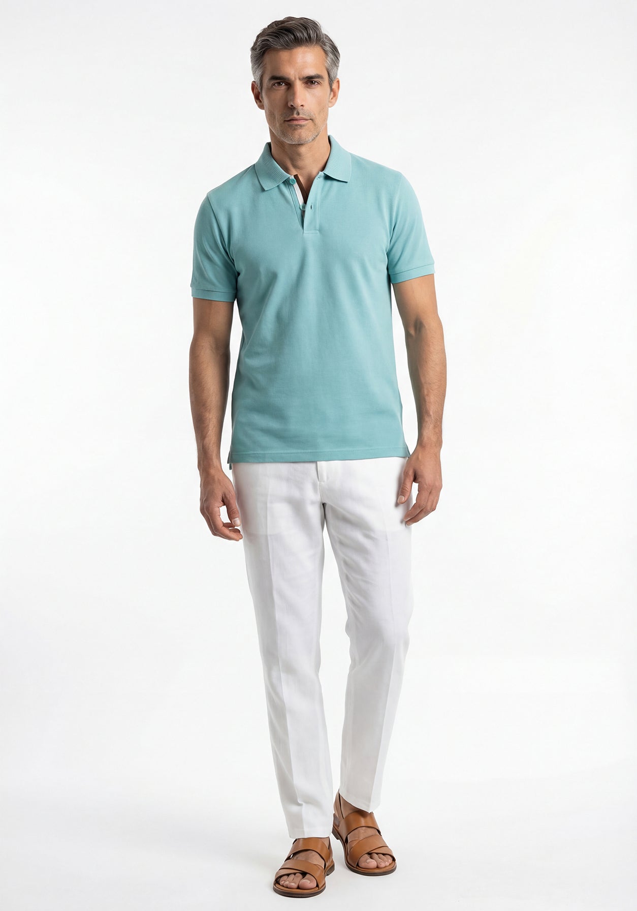 Mulberry Linen Polo Turquoise