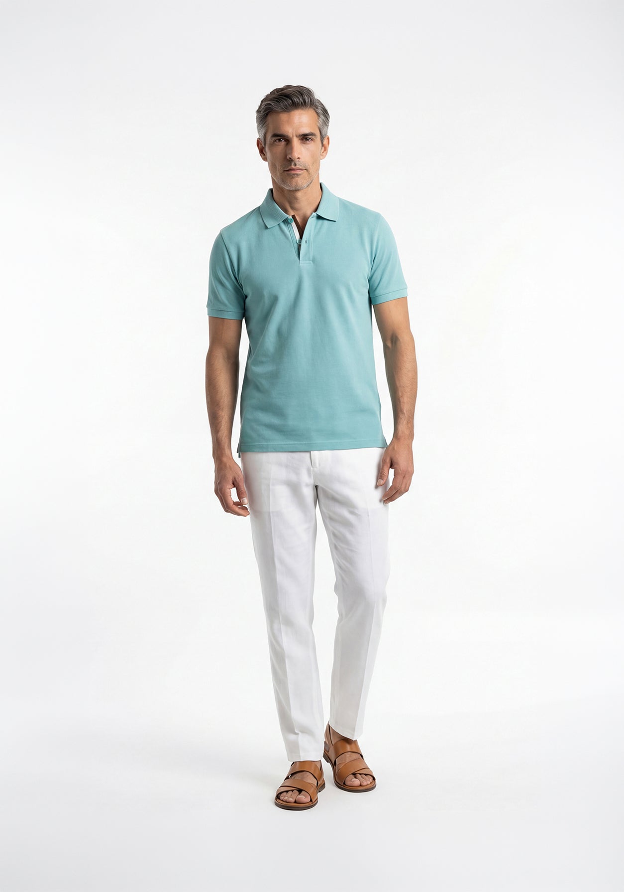 Mulberry Linen Polo Turquoise