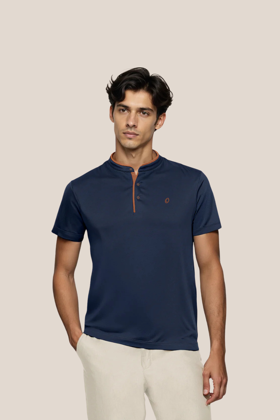 Terra Suede Blue Mandarin Polo
