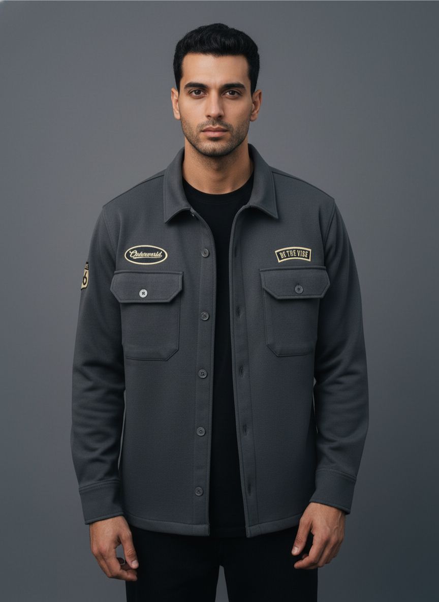 Vibe Workwear Shacket – Grey