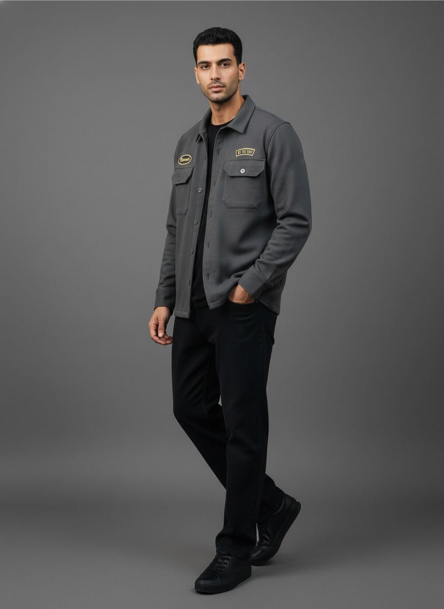 Vibe Workwear Shacket – Grey