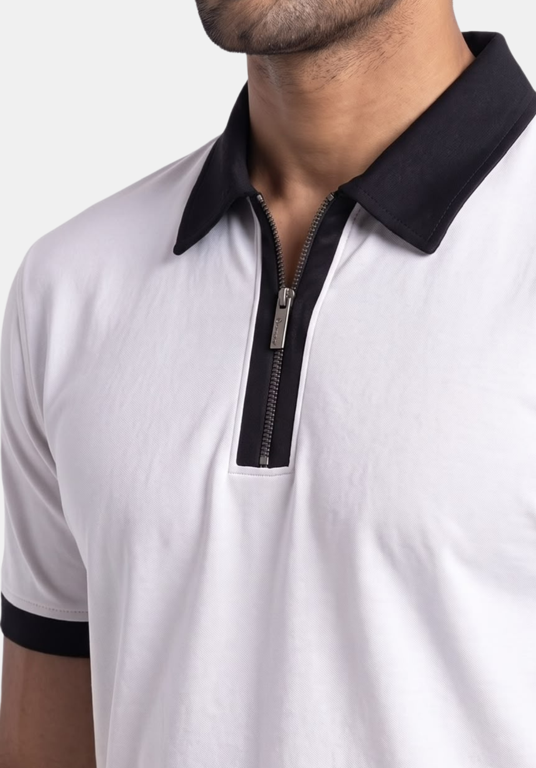 Founders Zipper Polo White