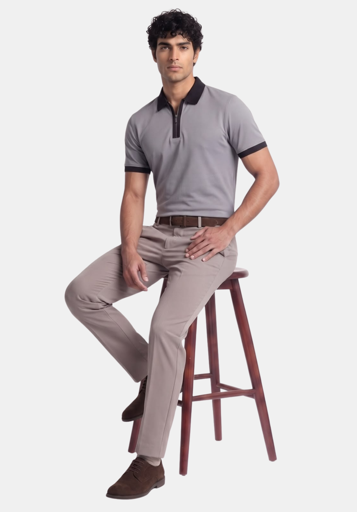 Founders Zipper Polo Grey