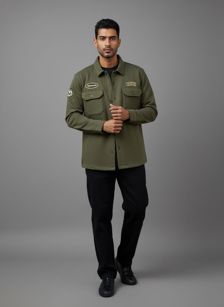 Vibe Workwear Shacket – Olive