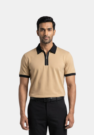Founders Zipper Polo Beige