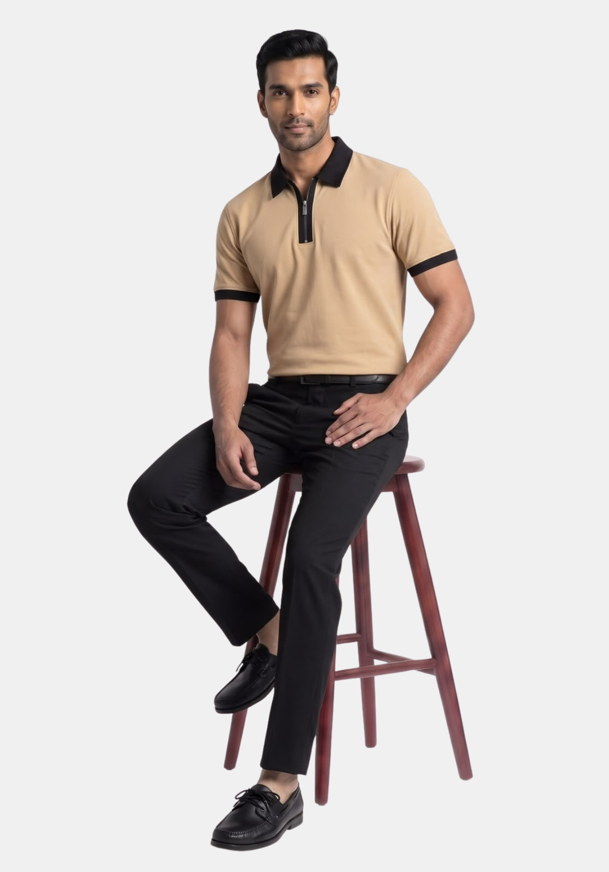 Founders Zipper Polo Beige