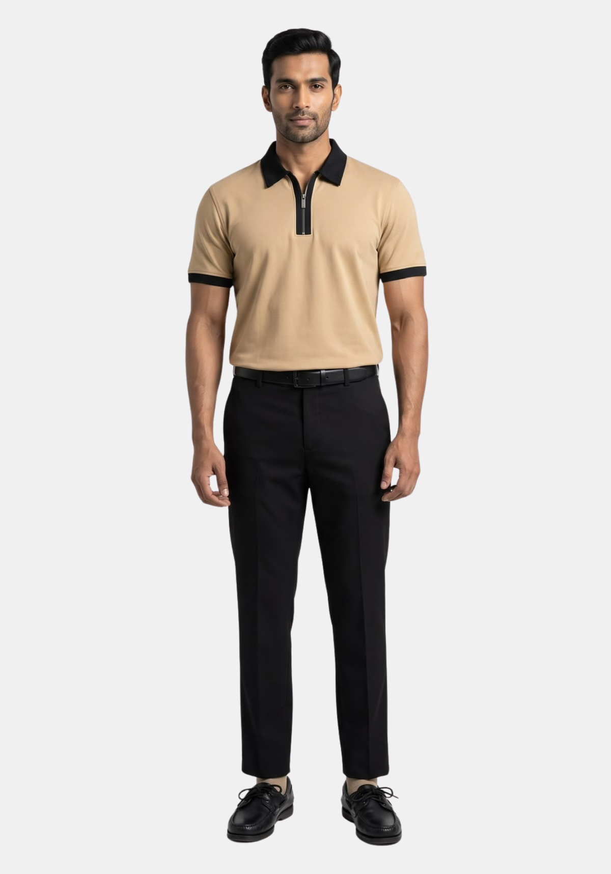 Founders Zipper Polo Beige