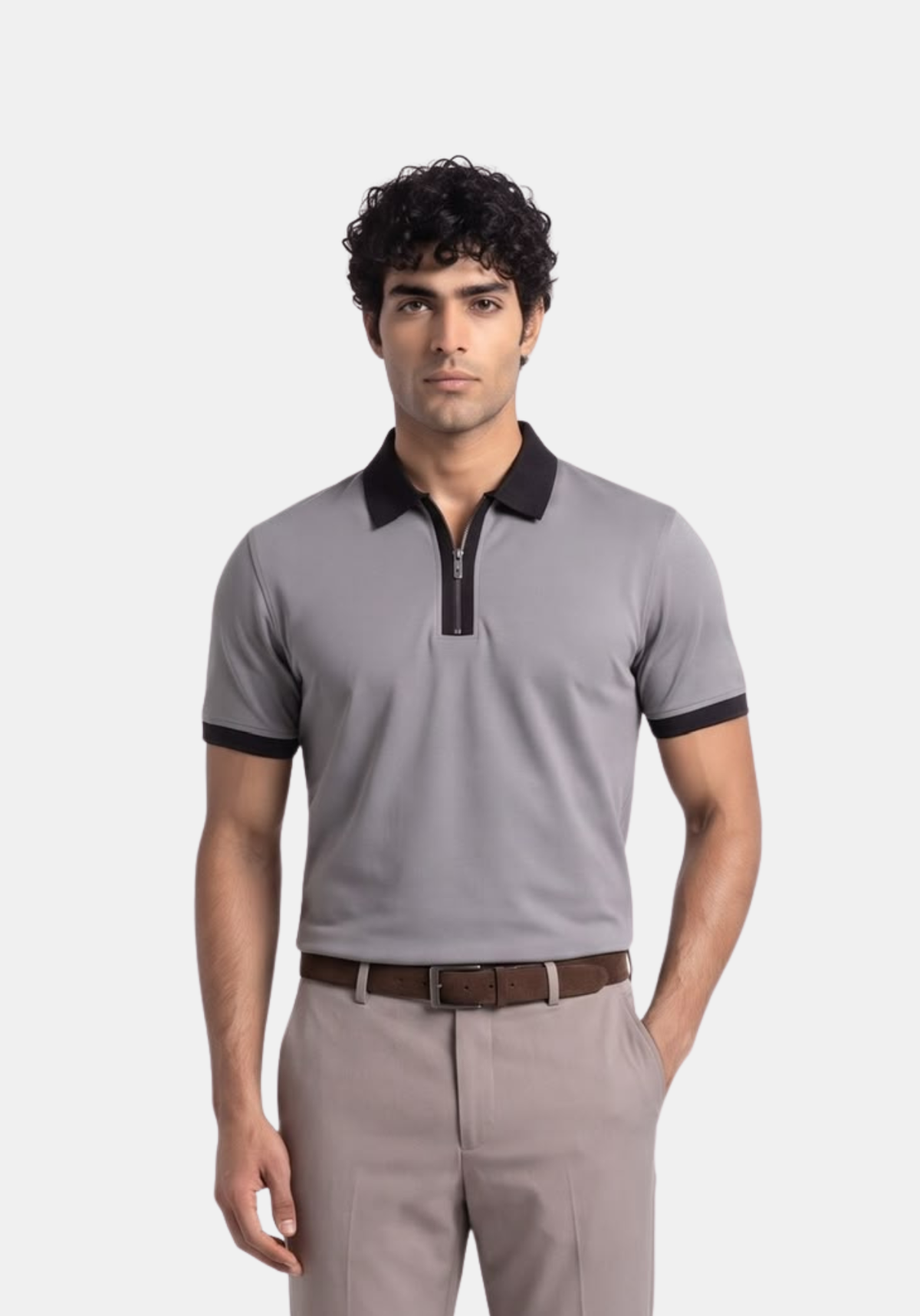 Founders Zipper Polo Grey