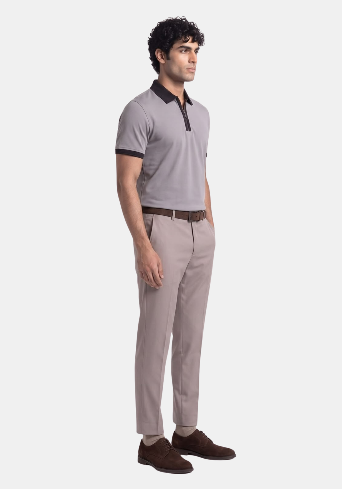 Founders Zipper Polo Grey