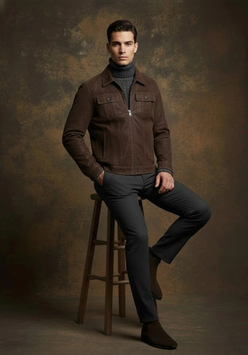 The Cocoa Heritage Luxe Suede Jacket — Brown