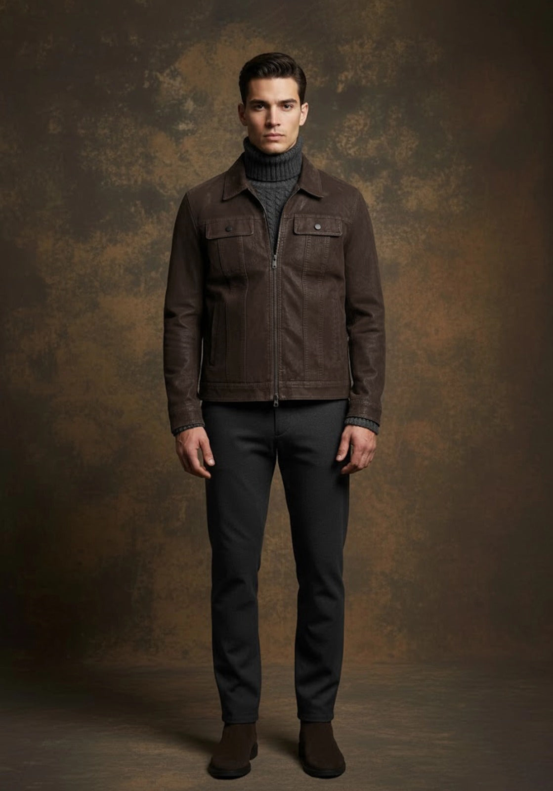 The Cocoa Heritage Luxe Suede Jacket — Brown