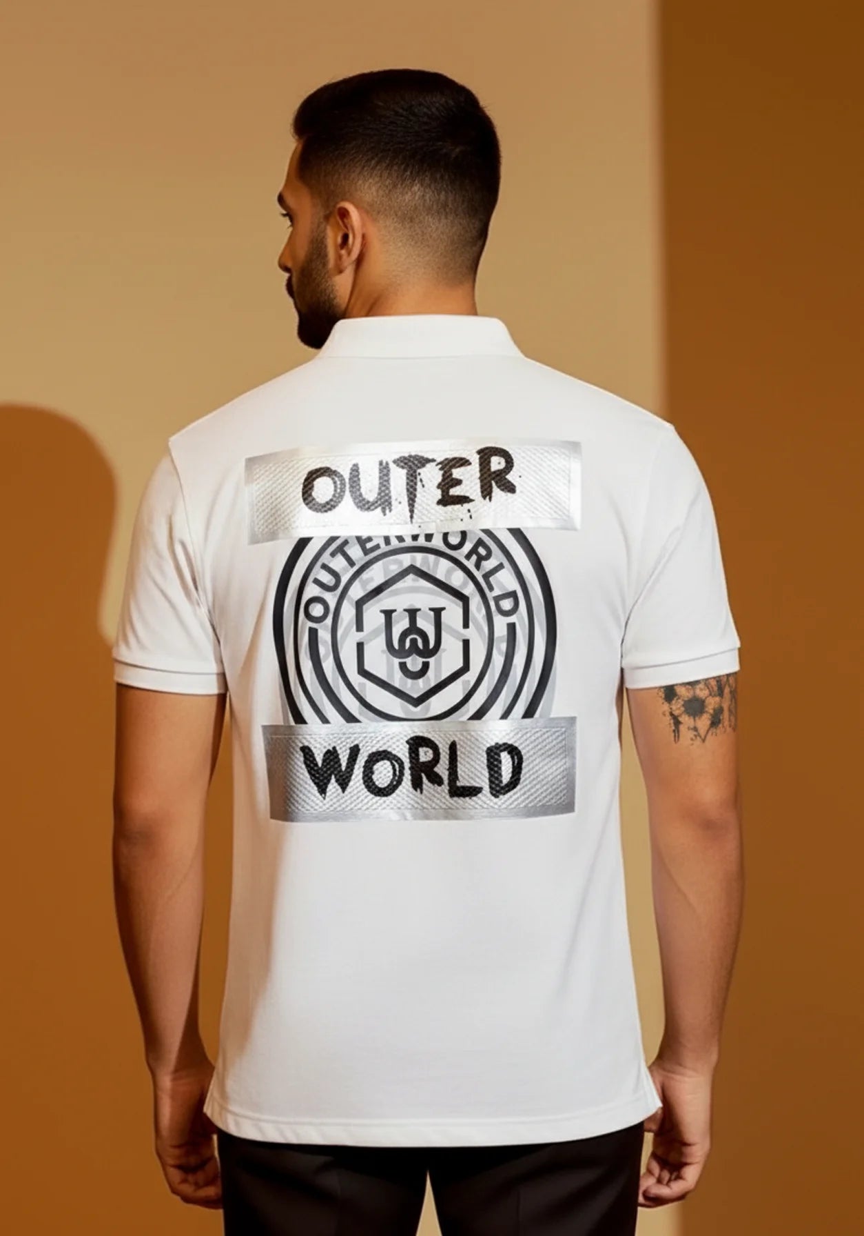 Printed Back Luxe Poloshirt