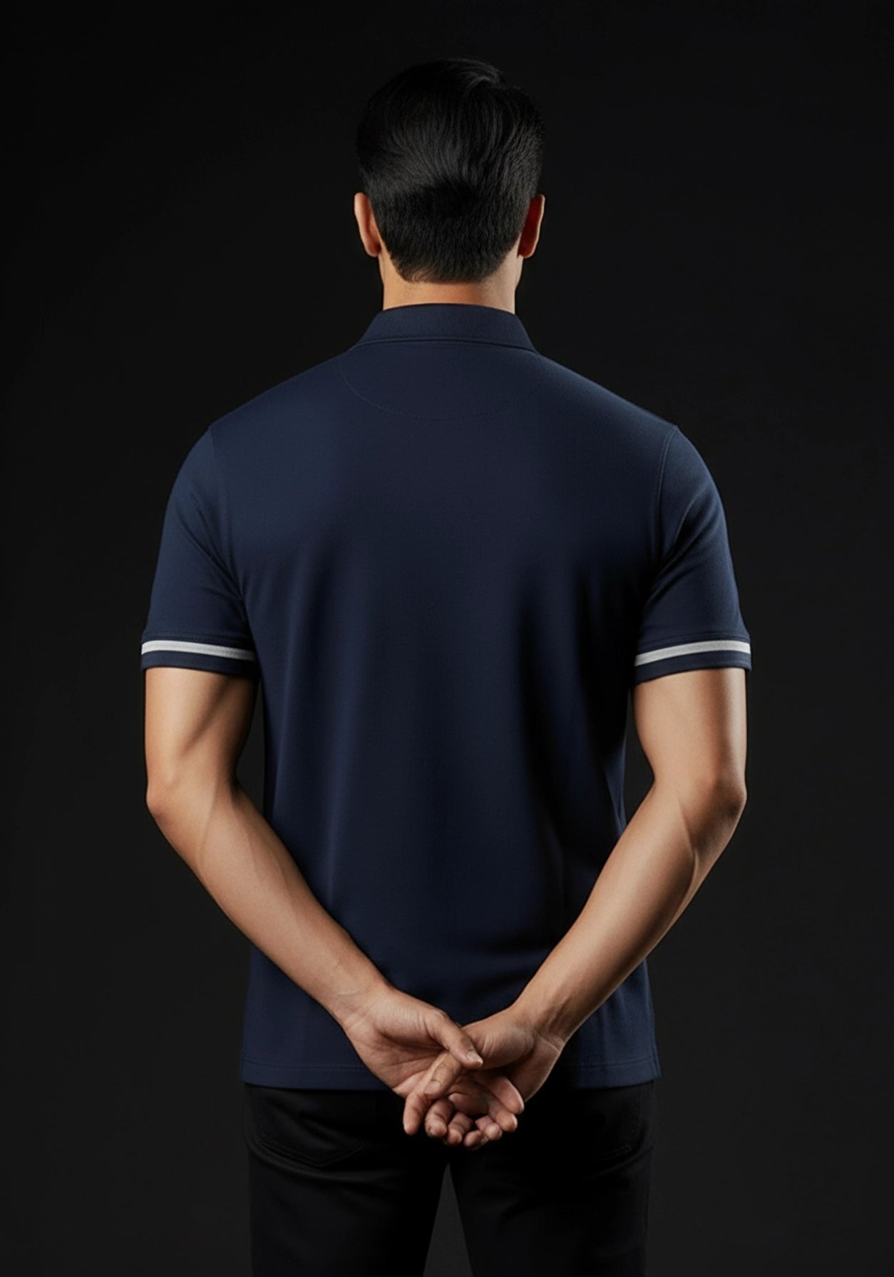 Classic Collar Blue Zipper Polo
