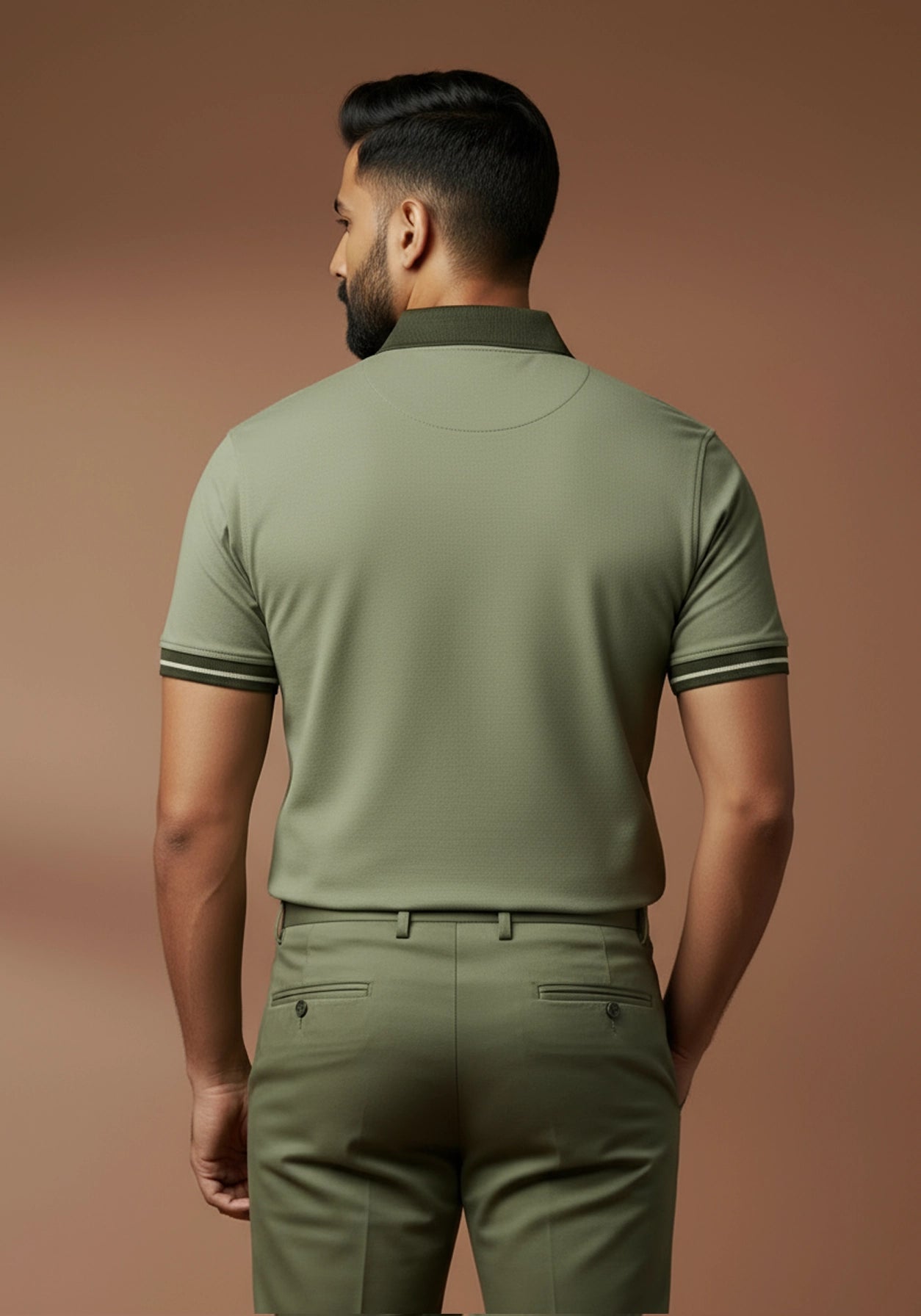 The Lume Signature Metal Button Polo – Olive