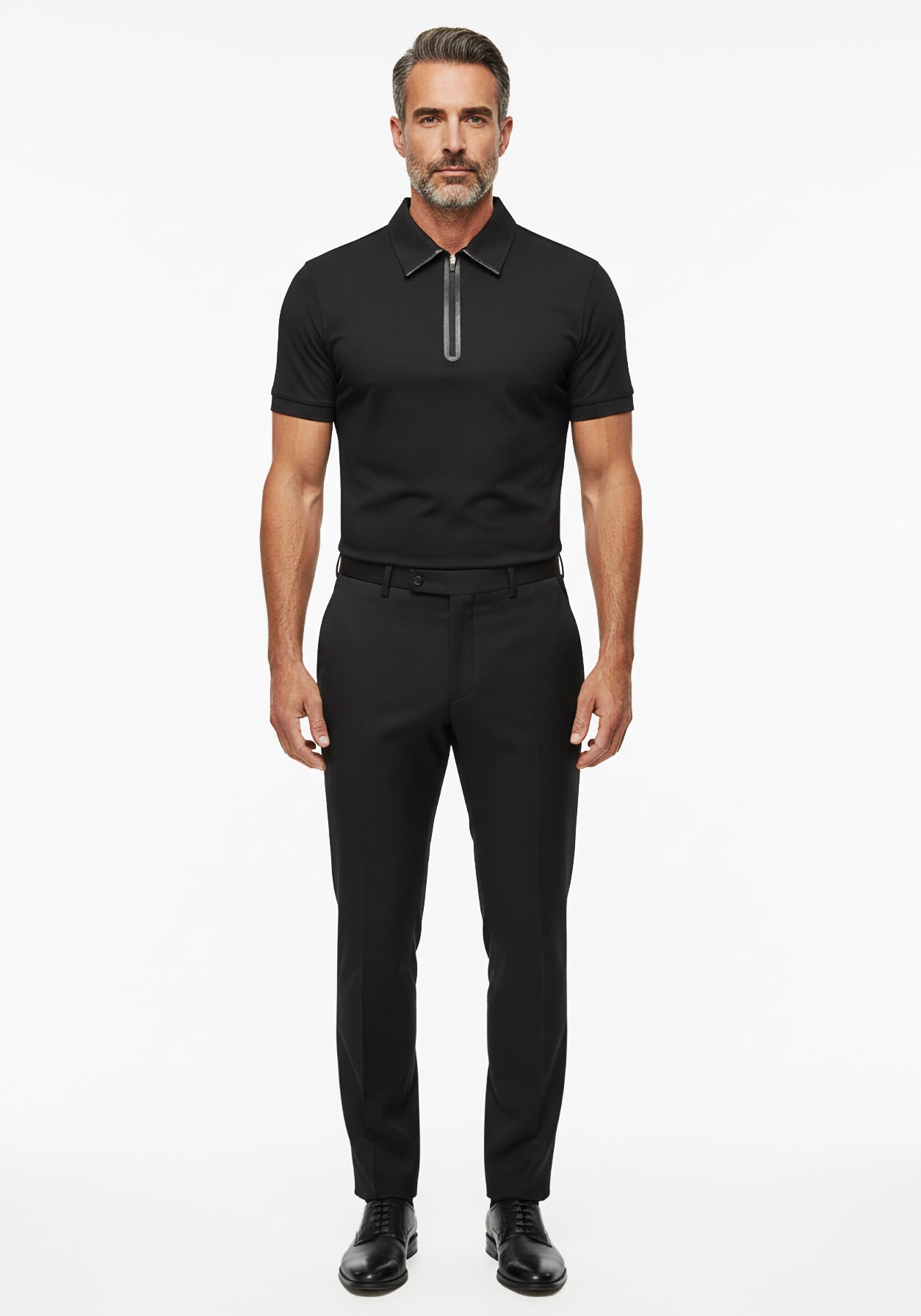 Adler Zip Polo  Black