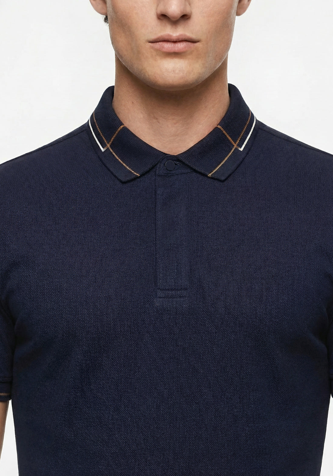 Fine Line Navy Blue Polo