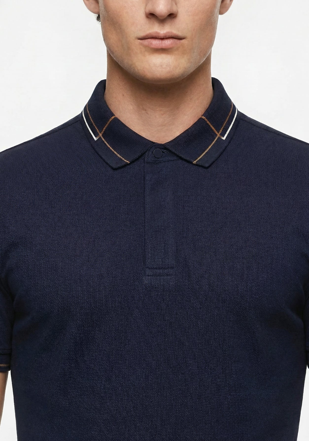 Fine Line Navy Blue Polo