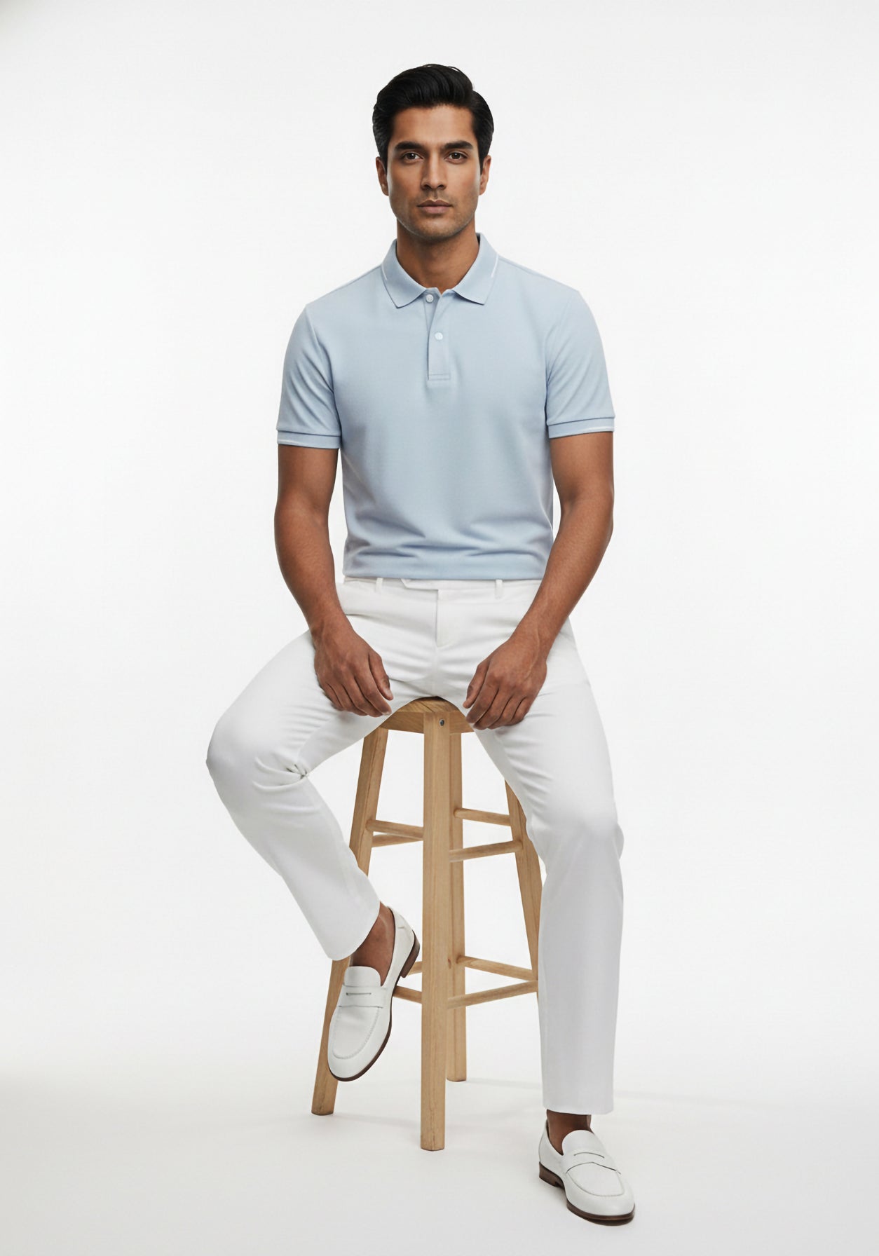 Performance Cotton Blue Polo