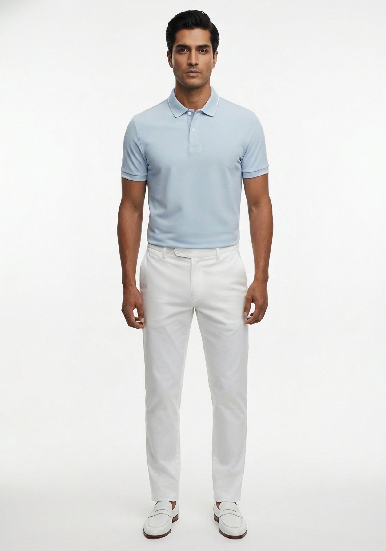 Performance Cotton Blue Polo