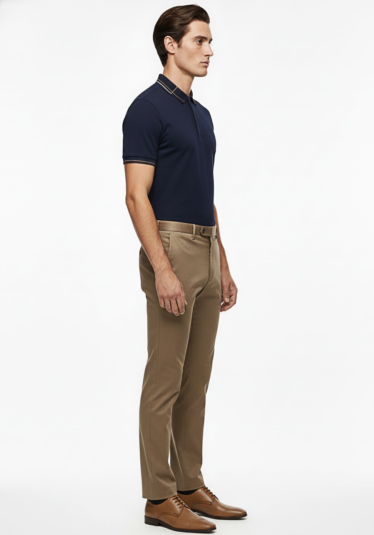 Fine Line Navy Blue Polo