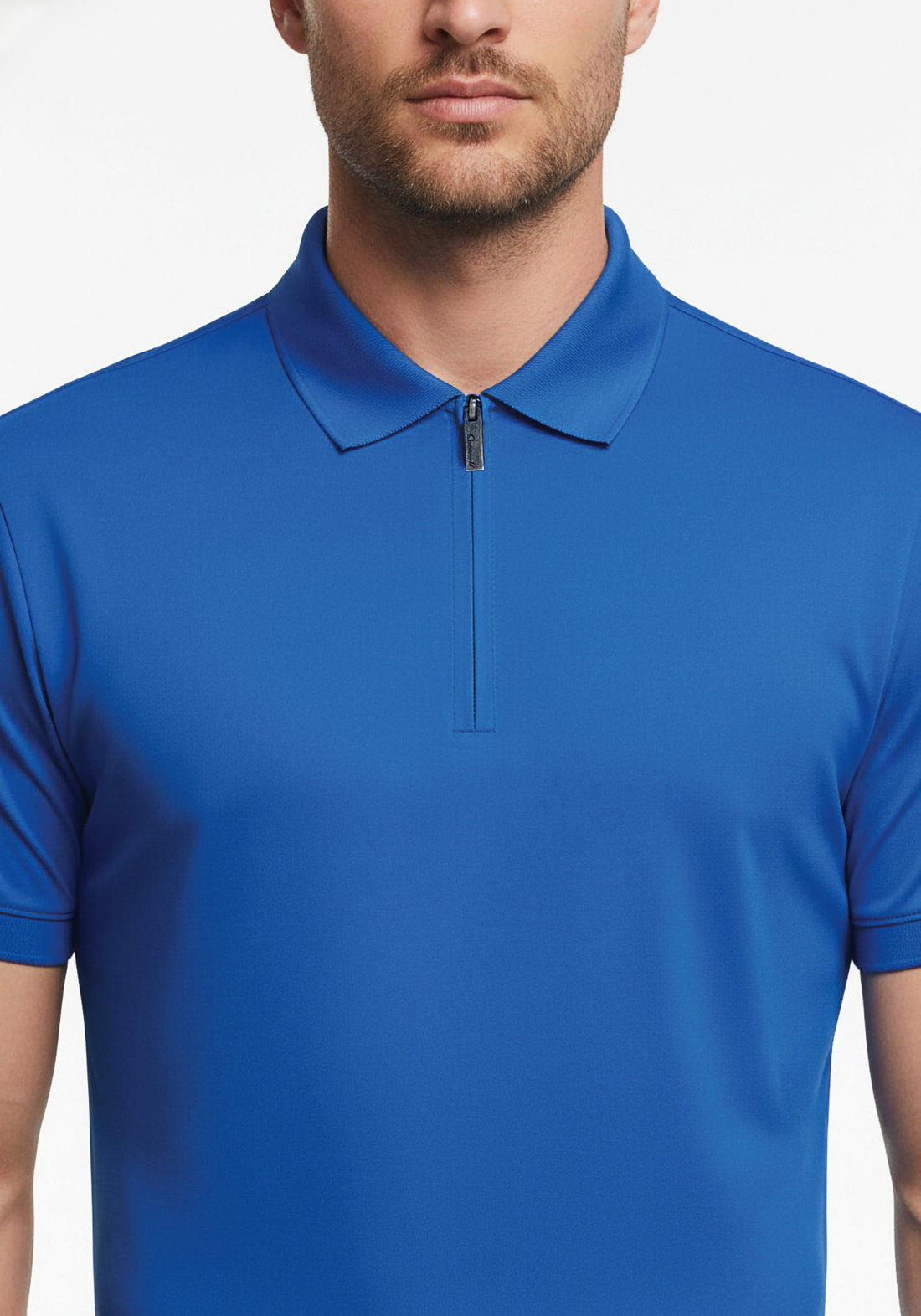 Liquid Zipper Polo Blue