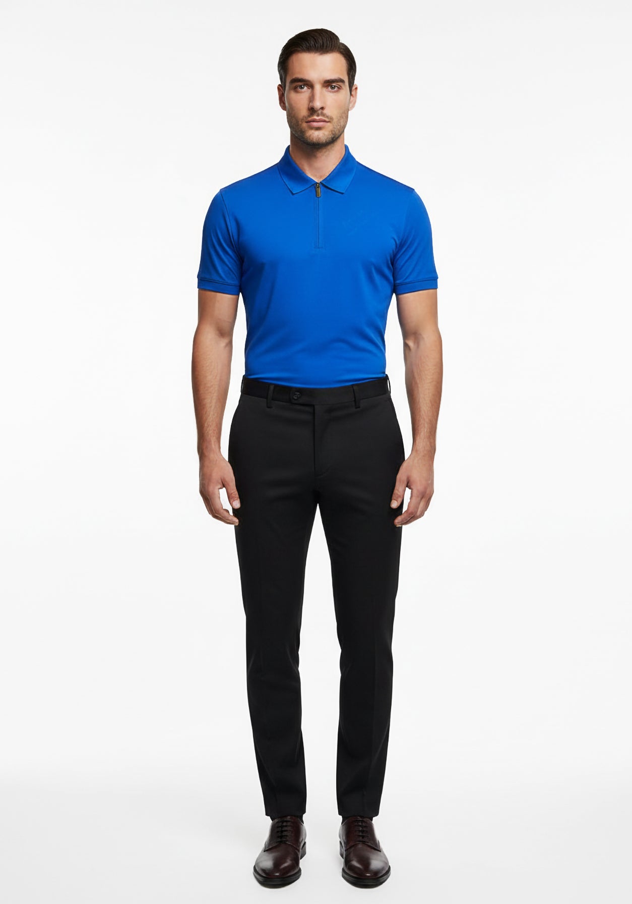 Liquid Zipper Polo Blue