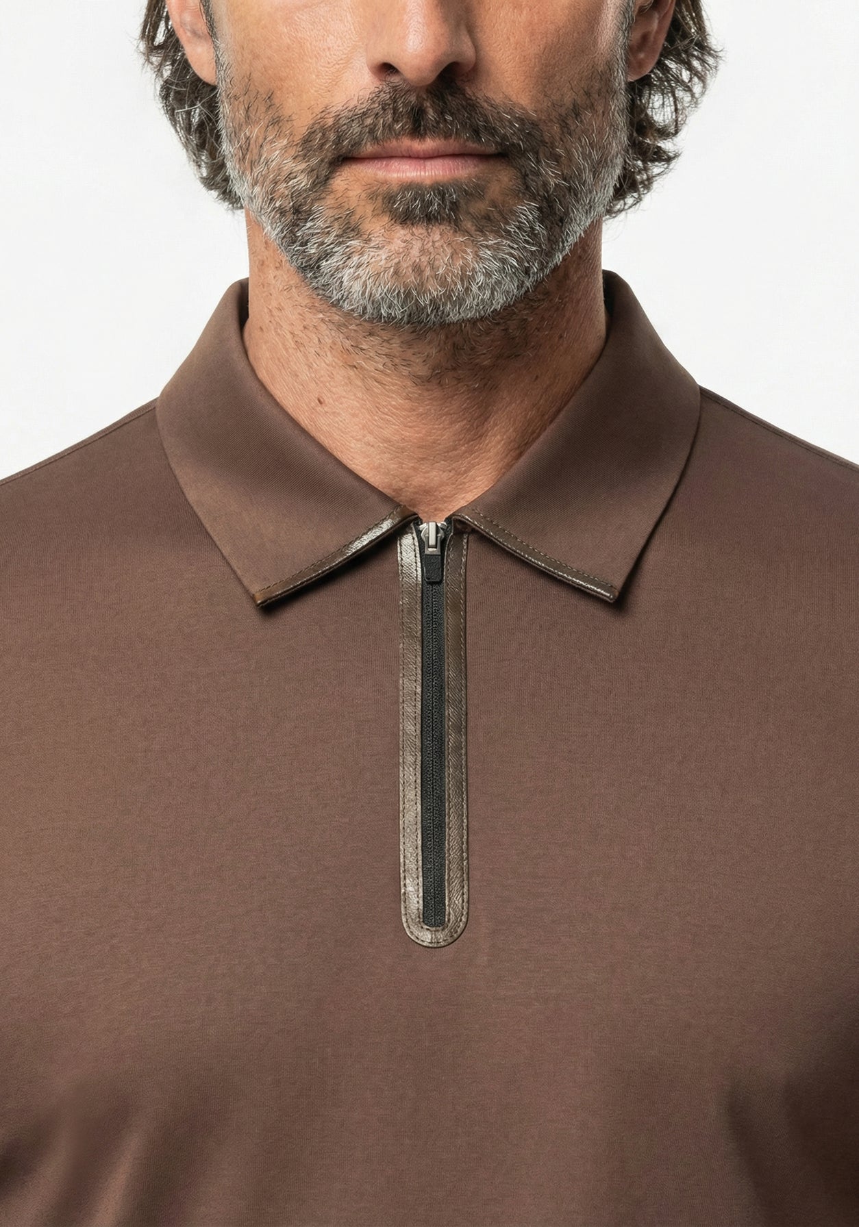 Adler Zip Polo Taupe