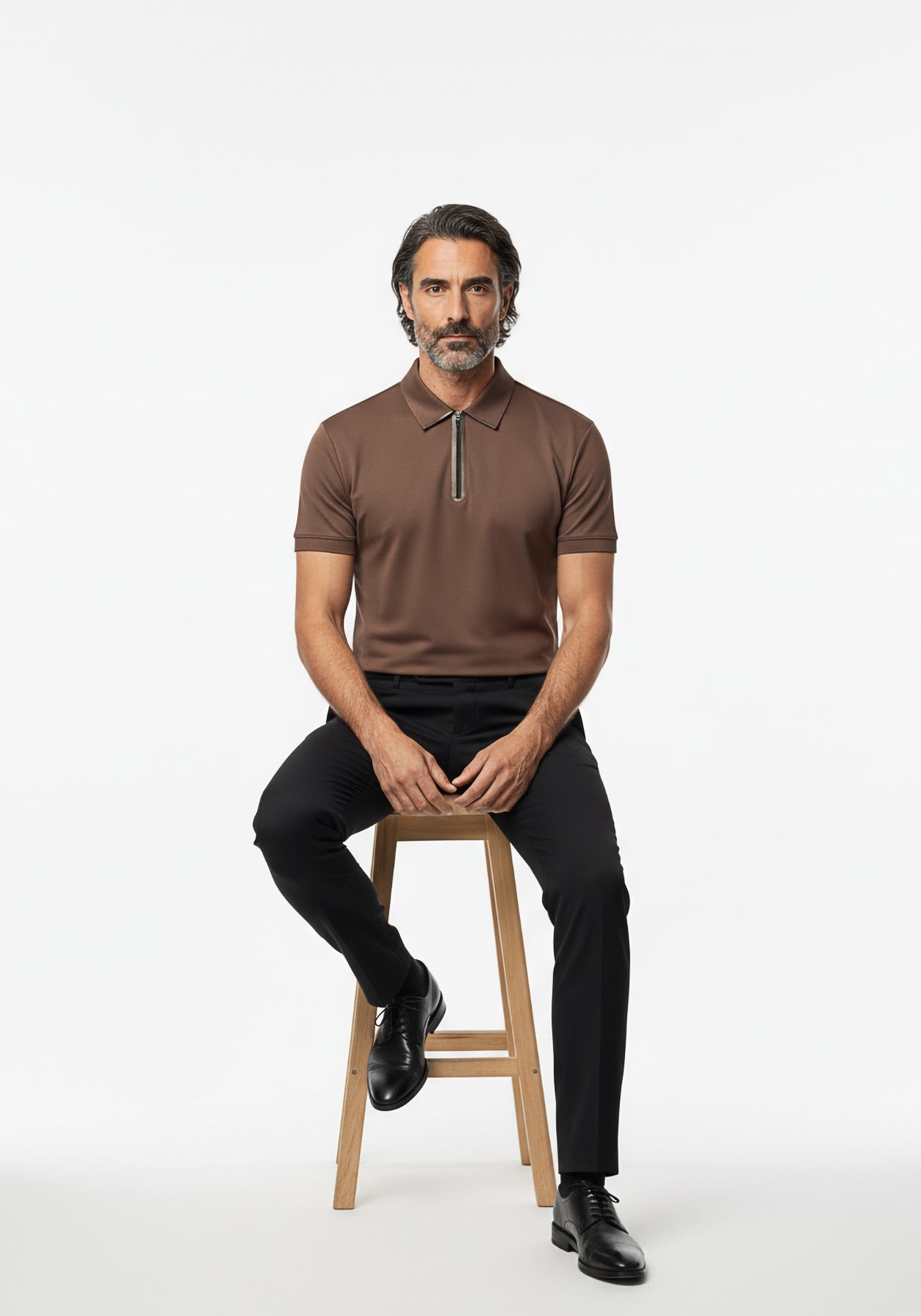 Adler Zip Polo Taupe