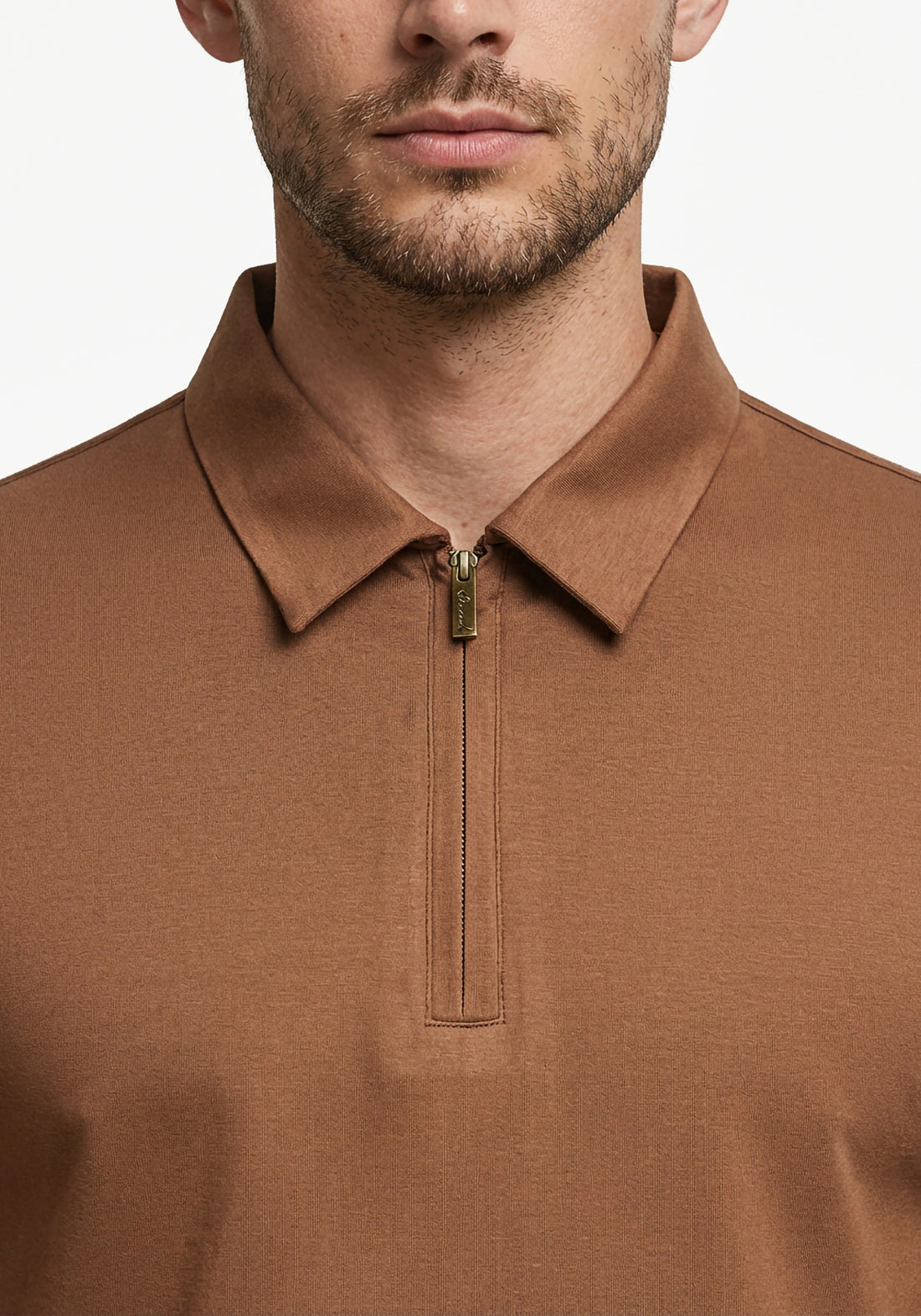 Liquid Zipper Polo Brown