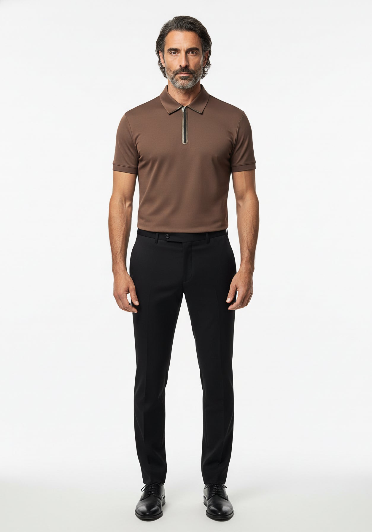 Adler Zip Polo Taupe