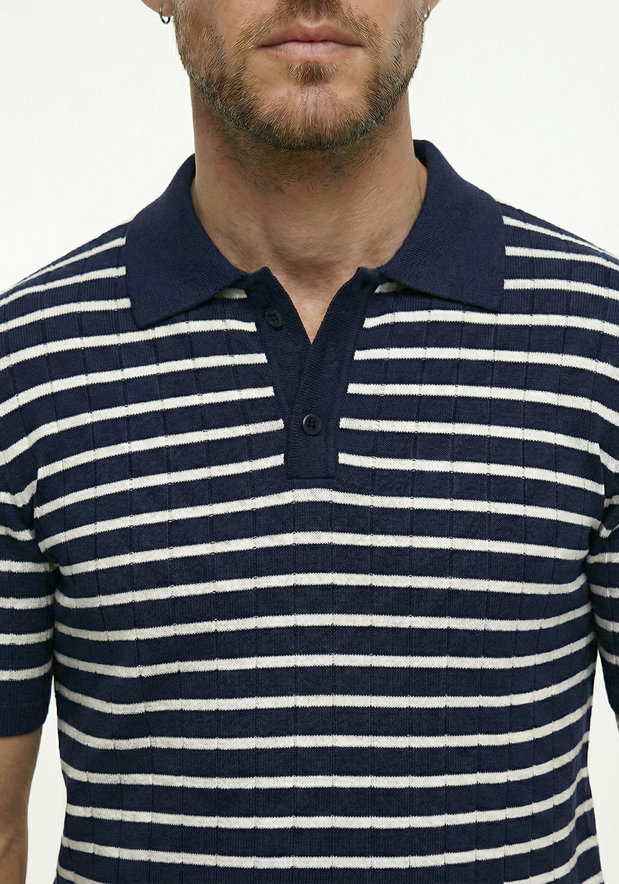 Aero Grid Brunch Polo  Blue