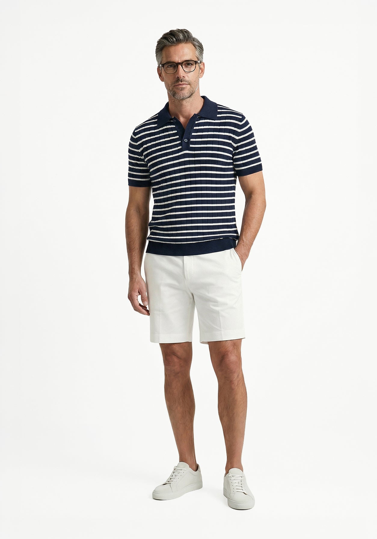 Aero Grid Brunch Polo  Blue