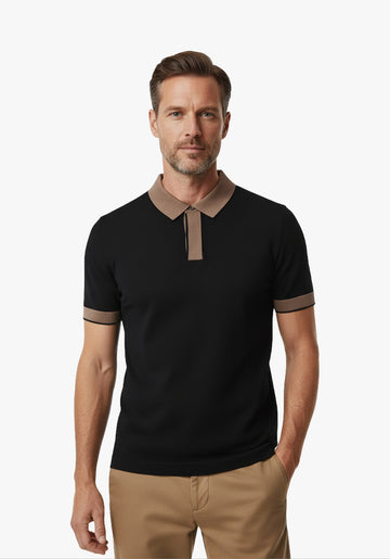 Aero-Grid Knit Polo Black
