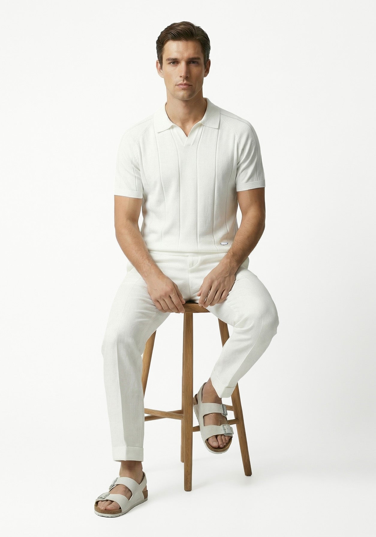 Aero Grid  Cloud Polo White