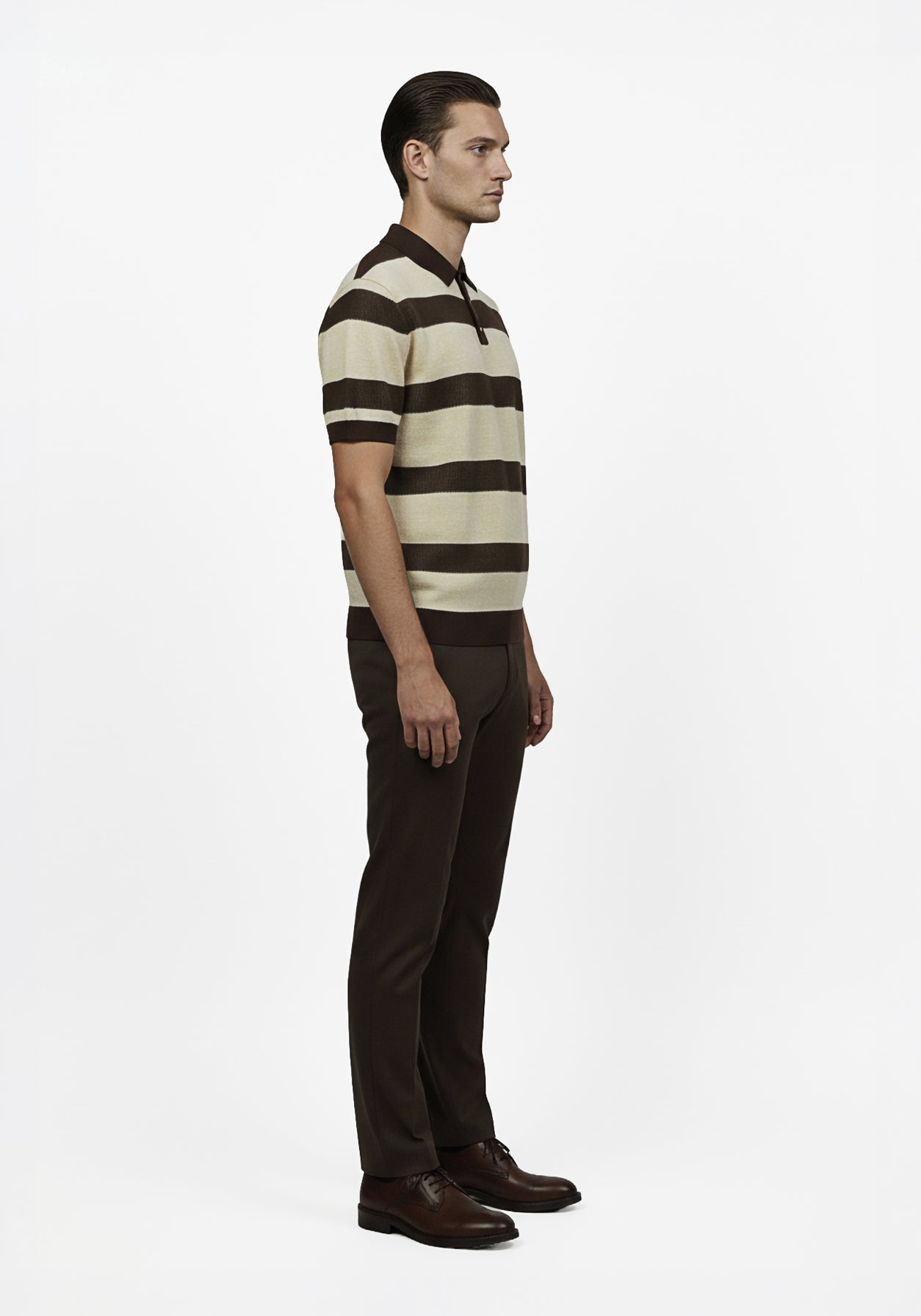 Aero-Grid  Striped Polo Cocoa