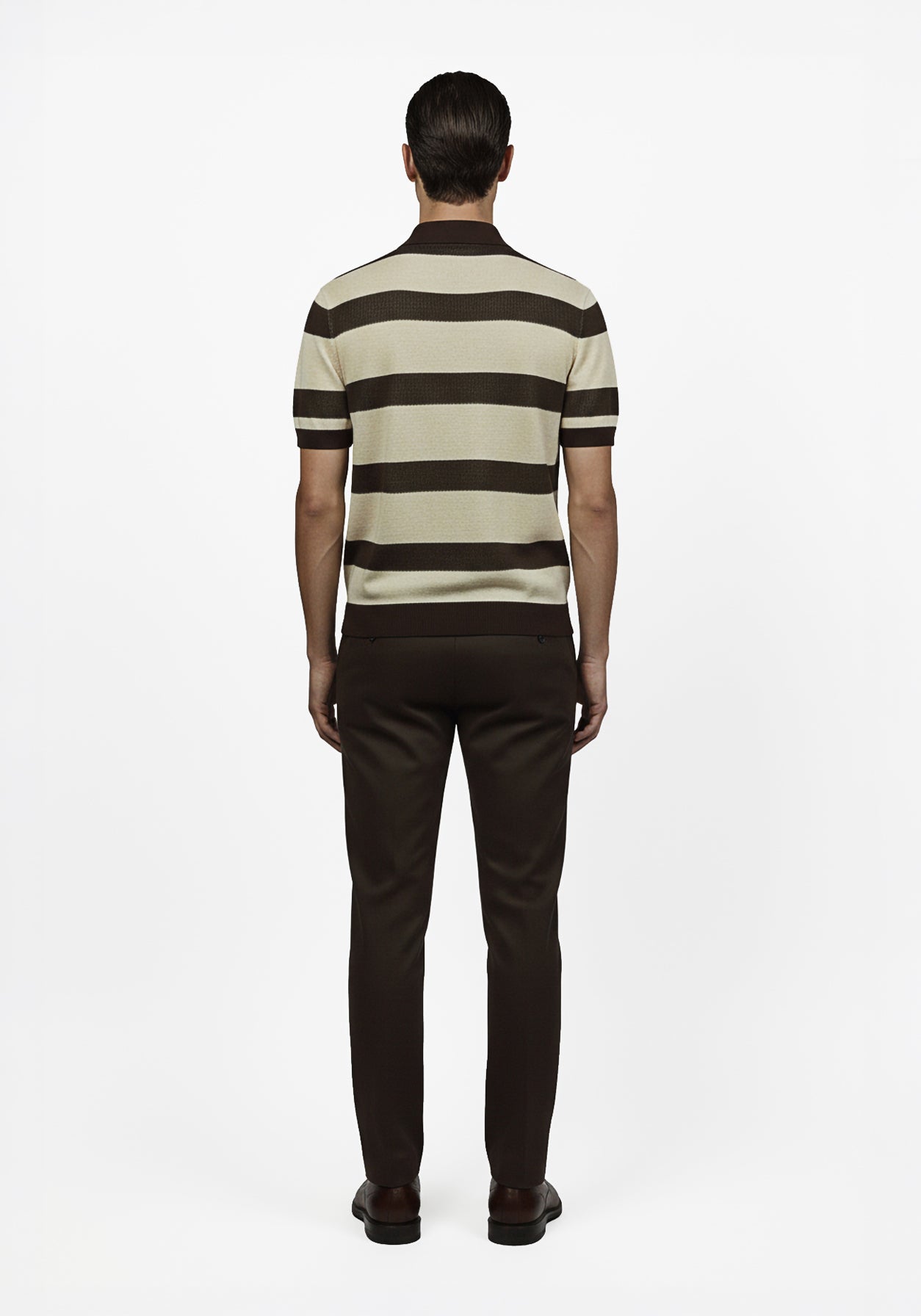 Aero-Grid  Striped Polo Cocoa