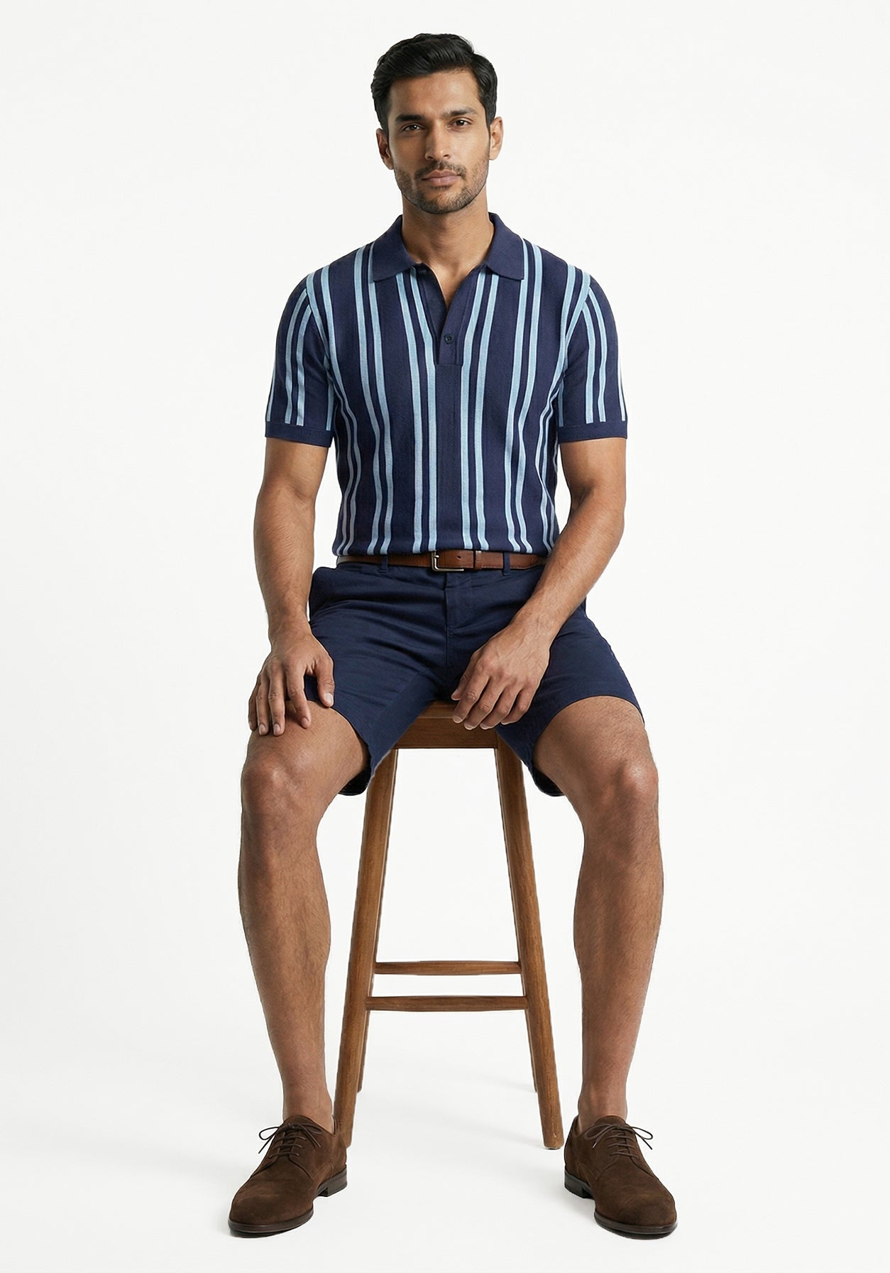 Aero Grid Varda Polo  Blue