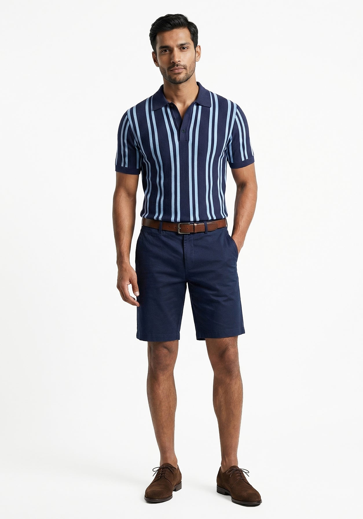Aero Grid Varda Polo  Blue
