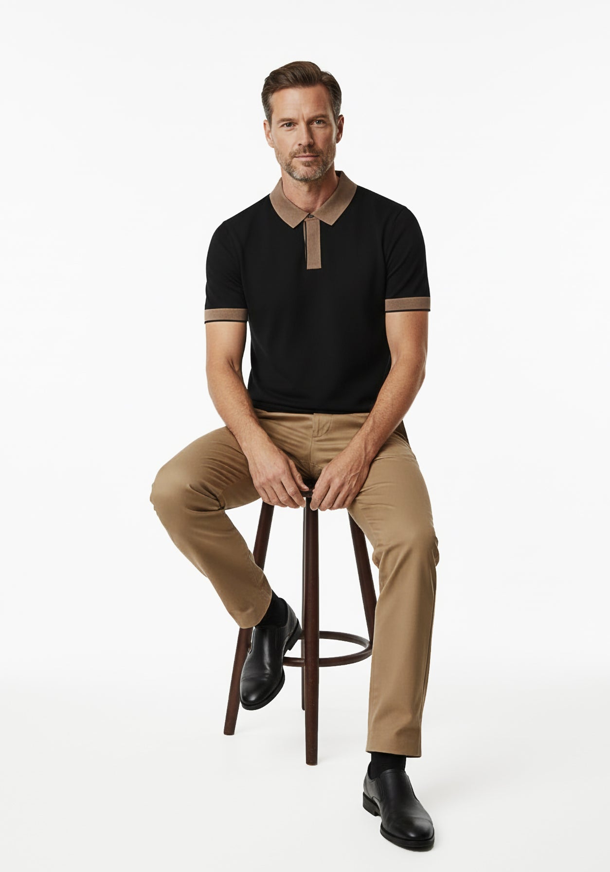 Aero-Grid Knit Polo Black