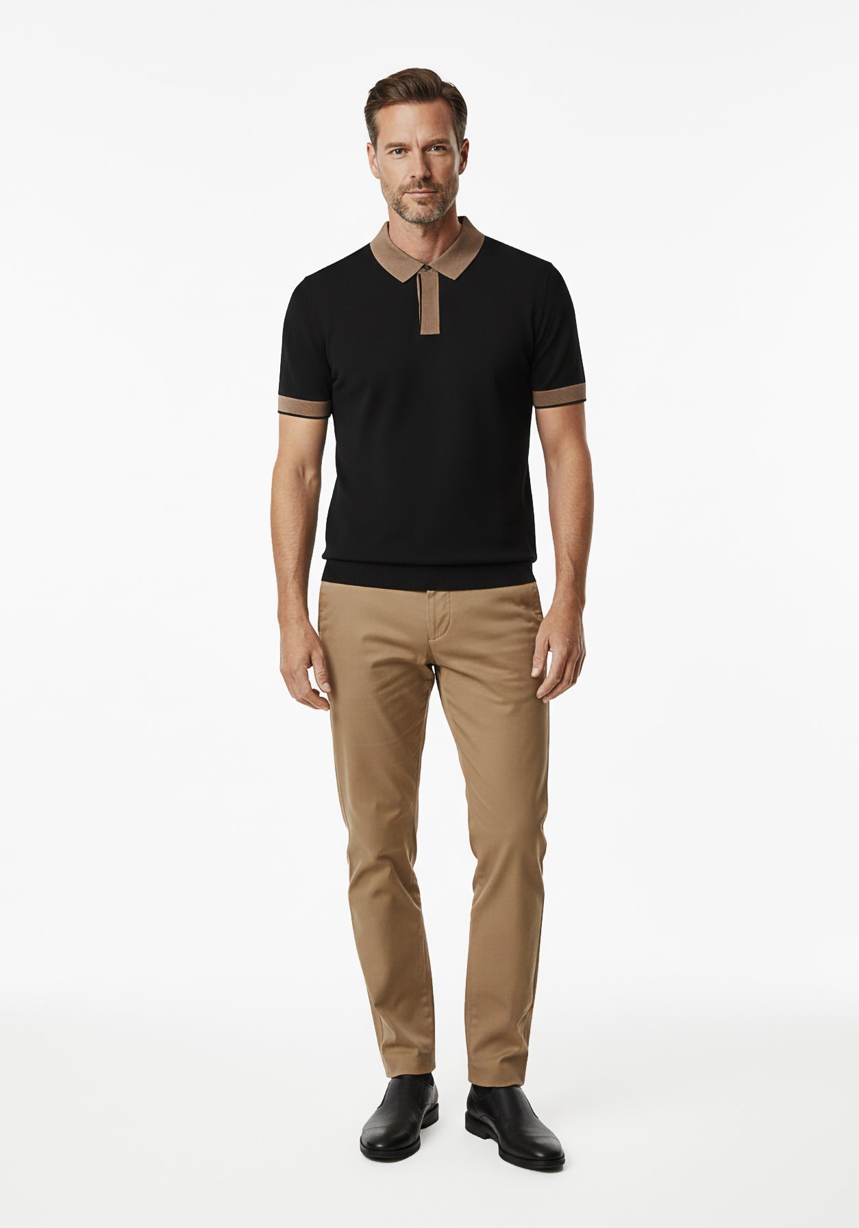 Aero-Grid Knit Polo Black